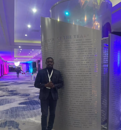 Pierre Laguerre at professional conference networking event